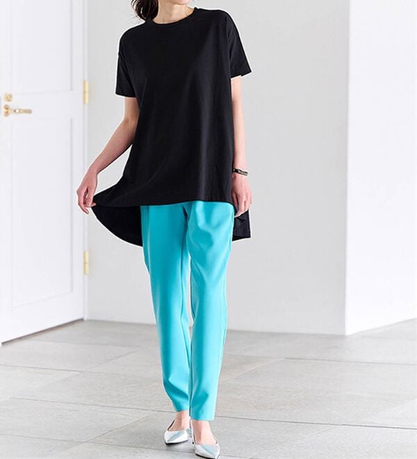 RANAN（ラナン）の「＜ＢＣ＞綿１００％ひんやりフレアーシルエットチュニック（カットソー）」｜詳細画像