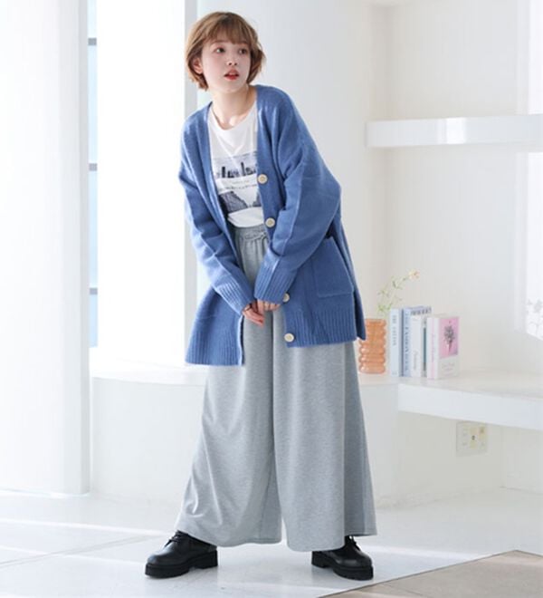 A HAPPY MARILYN（アハッピーマリリン）の「【Ｌ～８Ｌ】選べる身長別＆デザイン　ゆるっと楽ちん　ミニ裏毛　フレアスカート＆ワイドパンツ（ワイドパンツ・ガウチョ）」｜詳細画像