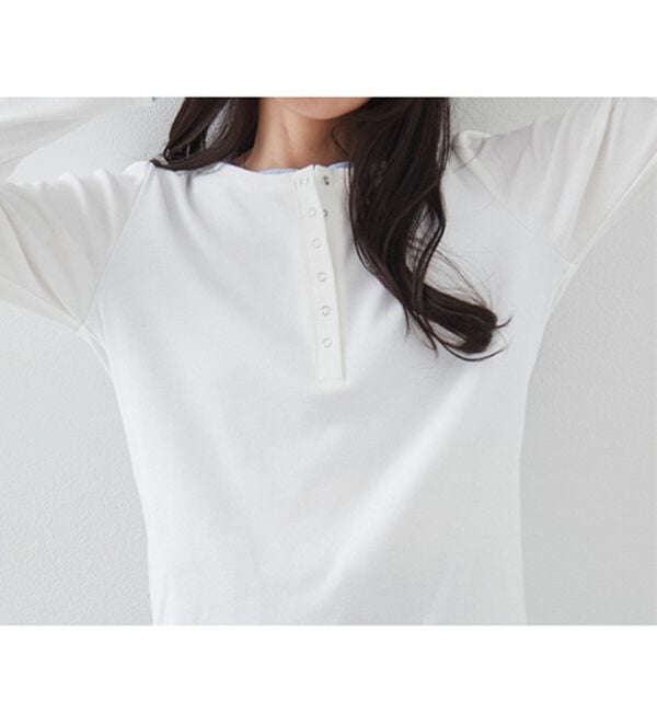 RANAN（ラナン）の「レイヤードヘンリーネックリブTシャツ（カットソー）」｜詳細画像