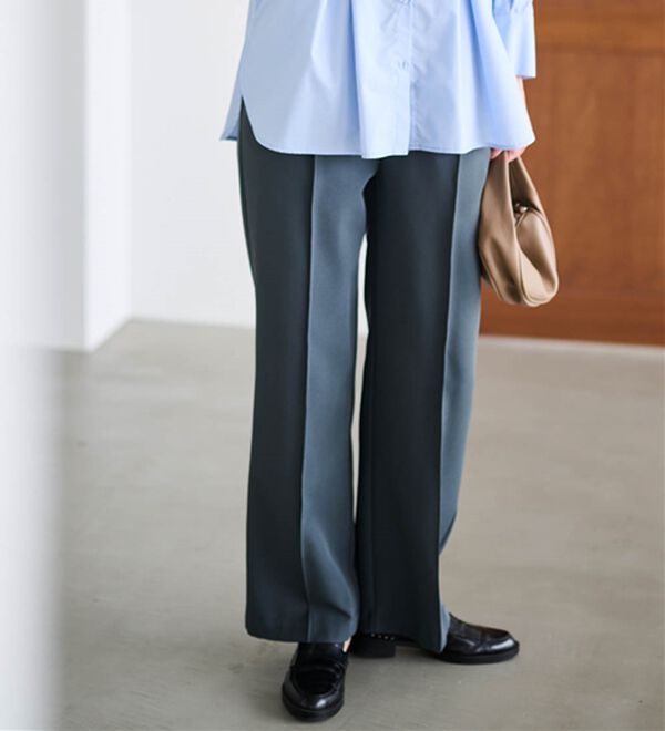 RANAN（ラナン）の「裏起毛美脚シルエットピンタックワイドパンツ（フルレングスパンツ）」｜詳細画像