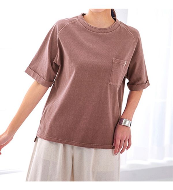 BELLUNA（ベルーナ）の「ビンテージ風コットン１００％ポケットＴシャツ（Tシャツ）」｜詳細画像