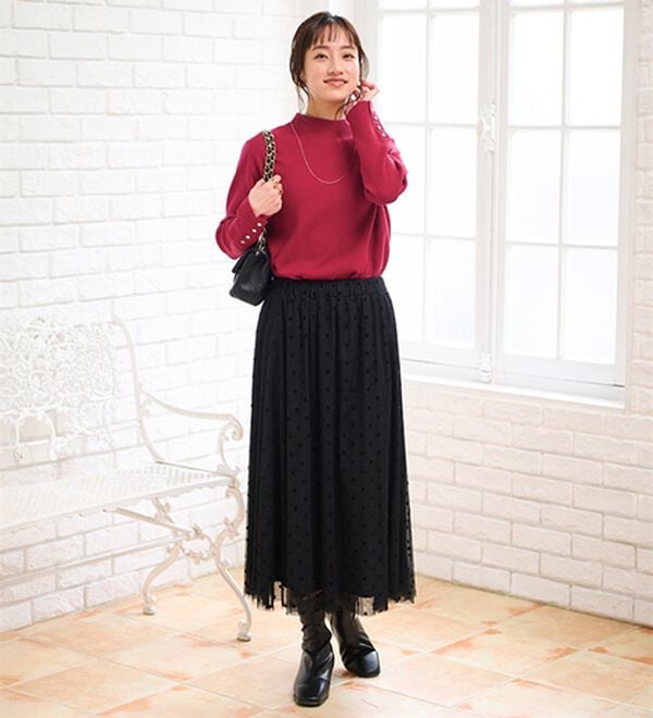 BELLUNA（ベルーナ）の「もちもち袖ボタンニットプルオーバー（ニット・セーター）」｜詳細画像