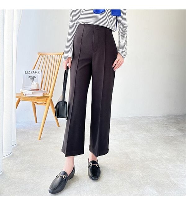 GeeRA（ジーラ）の「美脚ストレッチセミワイドパンツ（ワイドパンツ・ガウチョ）」｜詳細画像