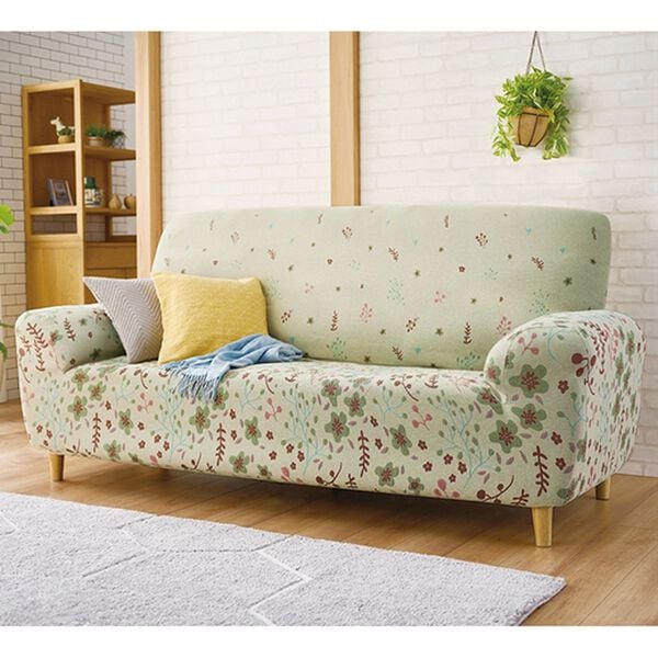 「北欧デザインの華やかなソファーカバー（ソファーカバー）」｜草花