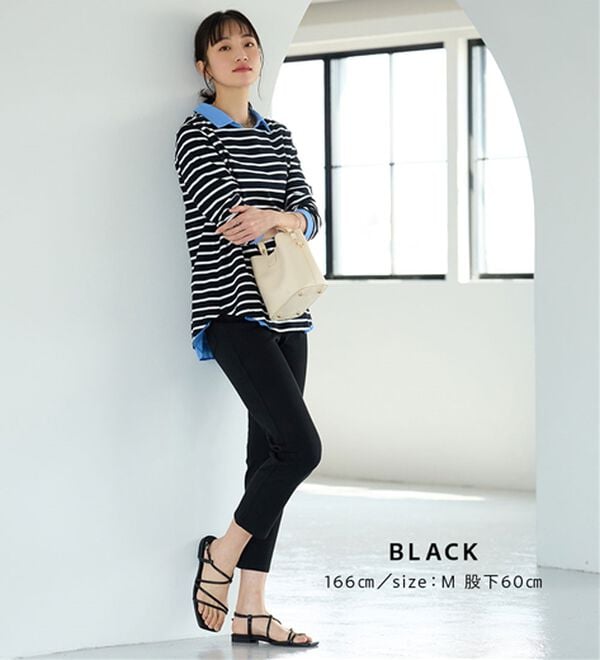 BELLUNA（ベルーナ）の「【再入荷】美ストレッチ素材アンクル丈レギンスパンツ（クロップドパンツ）」｜詳細画像