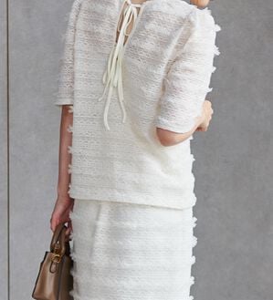 RANAN（ラナン）の「フリルレースパフスリーブトップス（カットソー）」｜オフホワイト