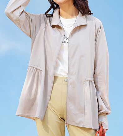 BELLUNA（ベルーナ）の「紫外線を快適にブロック！ギャザー切替ラッシュガードジャケット（パーカー）」