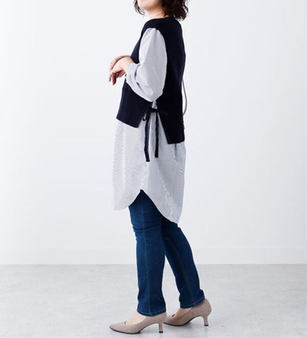 BELLUNA（ベルーナ）の「サイドリボンレイヤード風ワンピース（その他ワンピース）」｜詳細画像