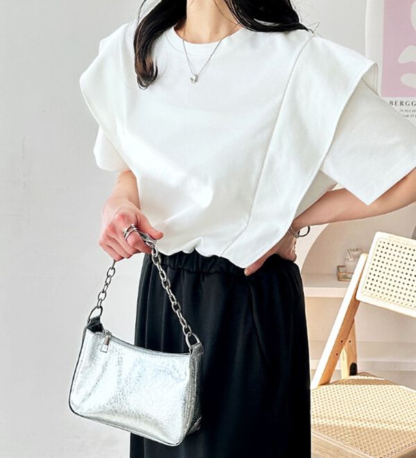 GeeRA（ジーラ）の「ラッフルショルダーワンピース（カットソーワンピース）」｜詳細画像