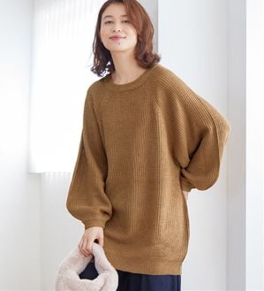 Viola e Viola（ヴィオラ エ ヴィオラ）の「バルーン袖ゆるニット（ニット・セーター）」｜マロン