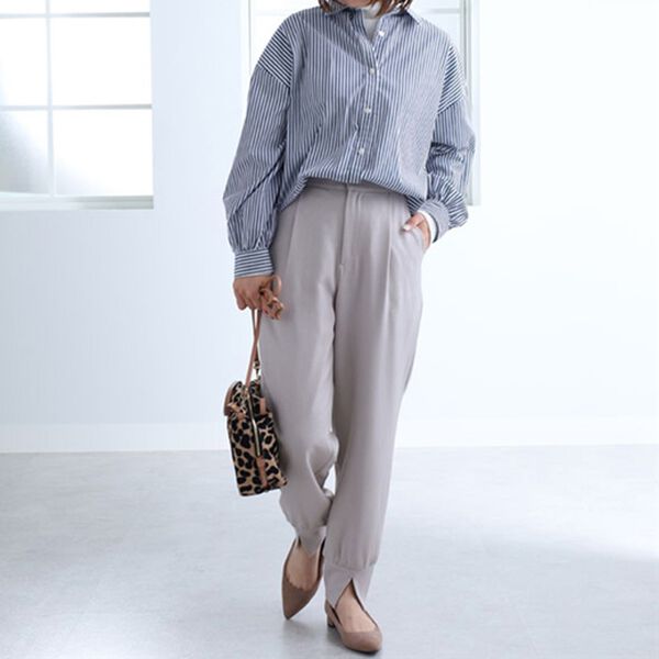 BELLUNA（ベルーナ）の「ツイル素材パンツ（フルレングスパンツ）」｜詳細画像