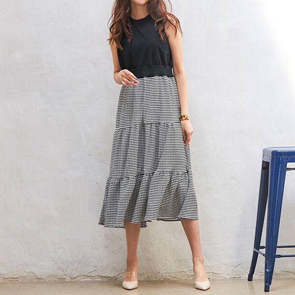 RANAN（ラナン）の「ドッキングデザインワンピ（ドッキングワンピース）」｜詳細画像