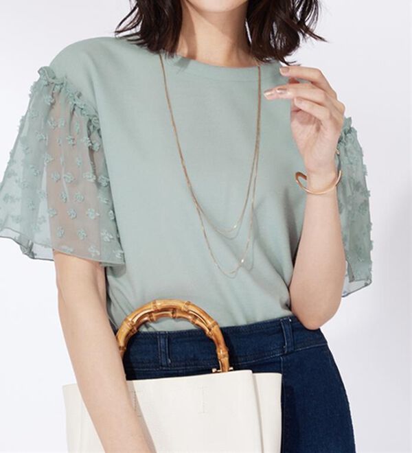 BELLUNA（ベルーナ）の「袖シアードット切替プルオーバー（カットソー）」｜詳細画像