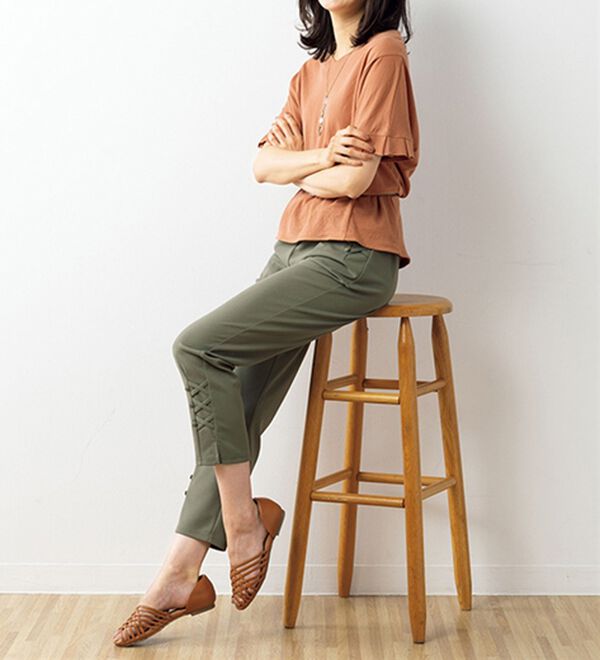 ルフラン（ルフラン）の「【４本組】のびサラ！クロップドパンツ＜プッチ＞（クロップドパンツ）」｜詳細画像