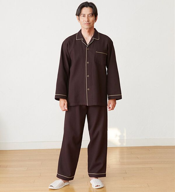 「＜ＧＯＯＤ　ＳＬＥＥＰ（Ｒ）＞綿１００％快眠設計ワッフルパジャマ（メンズルームウェア）」｜詳細画像
