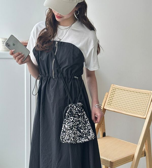 GeeRA（ジーラ）の「ハーフジップビスチェドッキングワンピース（その他ワンピース）」｜詳細画像