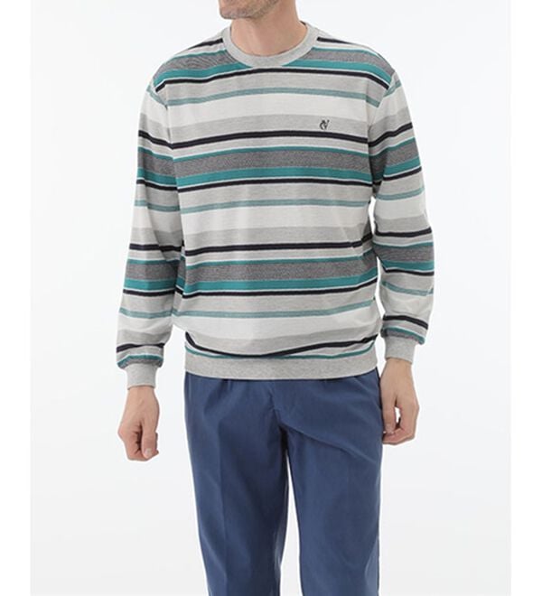 「＜コムルヴァン・オム＞爽やか梨地の大人サマートレーナー（メンズトレーナー）」｜詳細画像