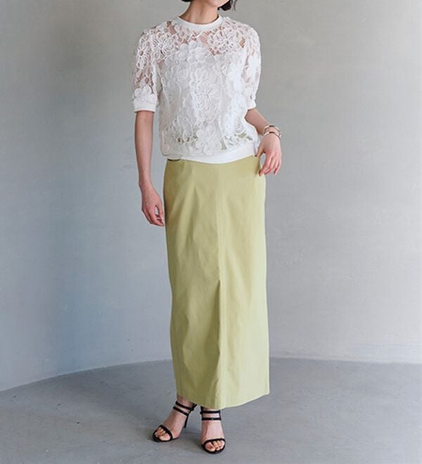 RANAN（ラナン）の「花柄立体レースリブ切替プルオーバー（ブラウス）」｜詳細画像