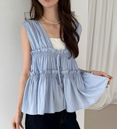 GeeRA（ジーラ）の「ギャザーリボンノースリブラウス（ブラウス）」