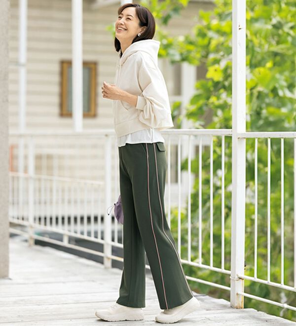 ルフラン（ルフラン）の「【３本組】デイリーにはける。脚長ジャージパンツ（フルレングスパンツ）」｜詳細画像