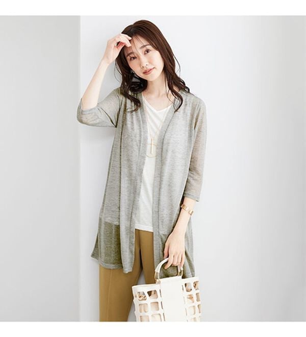 BELLUNA（ベルーナ）の「涼やか！スラブ調カーディガンアンサンブル（アンサンブル）」｜詳細画像