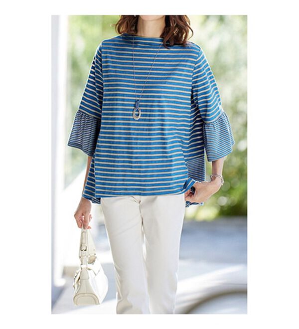 BELLUNA（ベルーナ）の「ボーダー切替プルオーバー（カットソー）」｜詳細画像