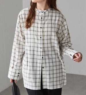 RANAN（ラナン）の「２ｗａｙボウタイチェックシャツ（シャツ）」｜ホワイト