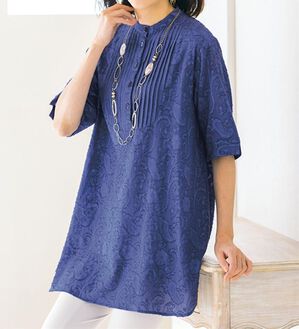 ルフラン（ルフラン）の「ジャカード素材の切替チュニック（チュニック）」｜詳細画像