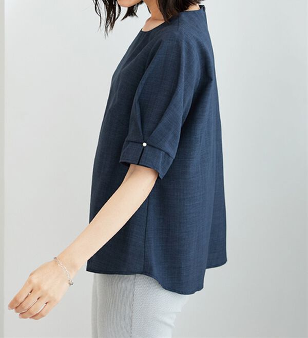 BELLUNA（ベルーナ）の「麻調合繊パール付ブラウス（ブラウス）」｜詳細画像