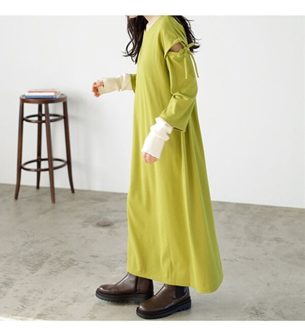 GeeRA（ジーラ）の「２ＷＡＹ袖カッティングテレコリブワンピース（その他ワンピース）」｜詳細画像