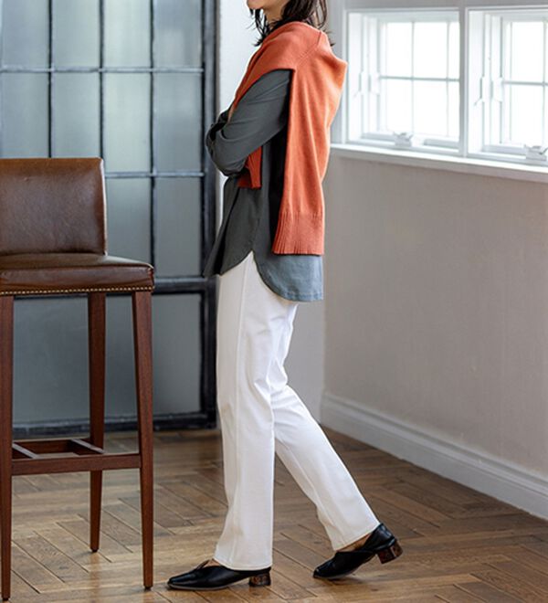 BELLUNA（ベルーナ）の「【選べる裏側】ぐん伸びニットデニムパンツ（フルレングスパンツ）」｜詳細画像