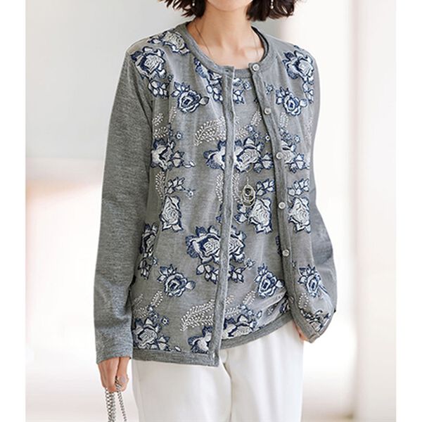 BELLUNA（ベルーナ）の「レース刺しゅうカーディガンアンサンブル（アンサンブル）」｜詳細画像