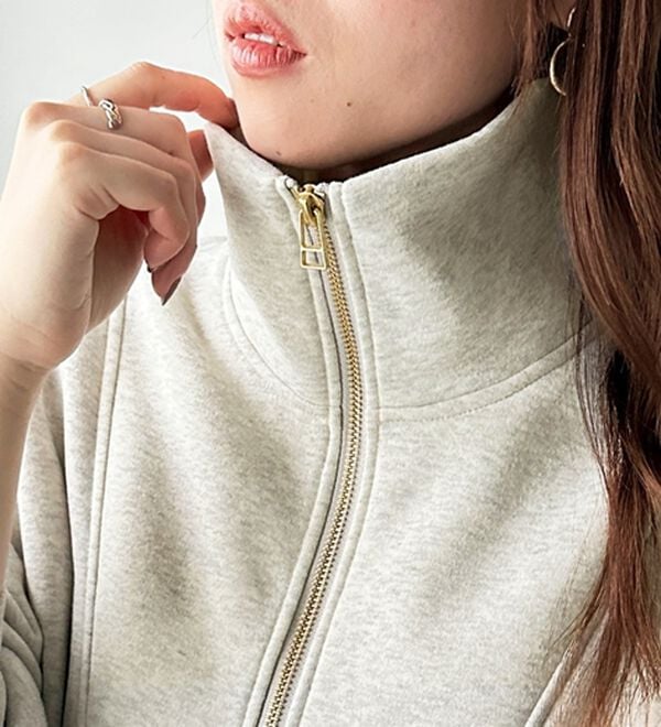 GeeRA（ジーラ）の「ハーフジップハイネック裏起毛ワンピース（カットソーワンピース）」｜詳細画像