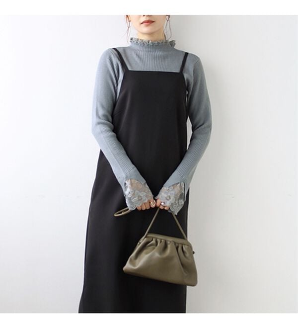 GeeRA（ジーラ）の「大人可愛い！レースが上品なハイネックニット（ニット・セーター）」｜詳細画像