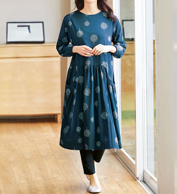 LAVIENNE（ラヴィエンヌ）の「【３点セット】大人可愛いゆったり北欧風ルームワンピ３点セット（パジャマ・ルームウェア）」｜詳細画像