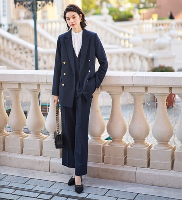 GeeRA（ジーラ）の「【入卒式/セレモニー】着回しベスト＆ジャケットセットスーツ（パンツスーツ）」｜詳細画像