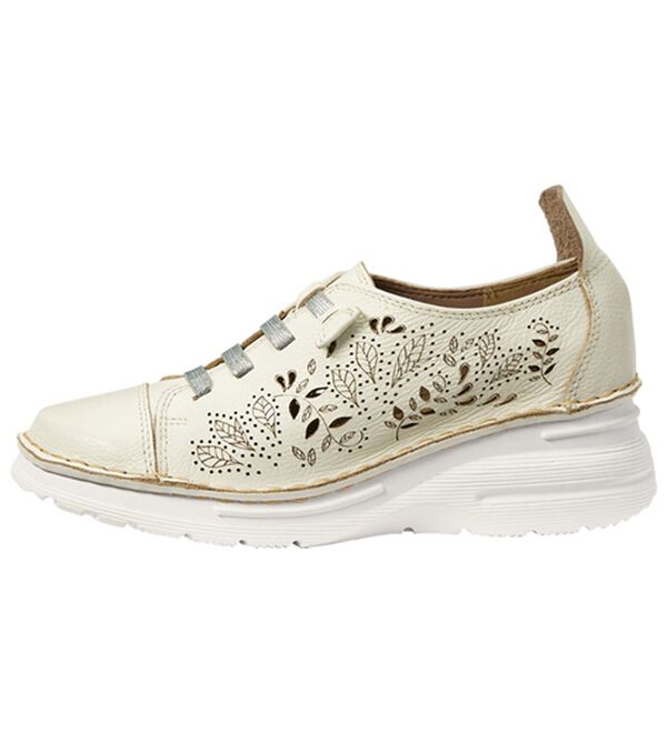 ルフラン（ルフラン）の「ｔｏ　ｂｅ　ｃｏｎｔｉｎｕｅｄ　リーフ柄デザインの甲ゴムシューズ（スニーカー）」｜詳細画像