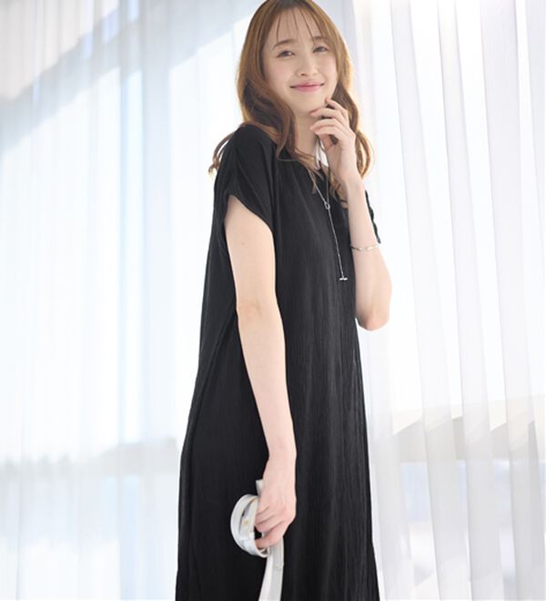 alotta（アロッタ）の「【４つの機能付】ひんやり楽ちん快適！フレアーワンピース（カットソーワンピース）」｜詳細画像