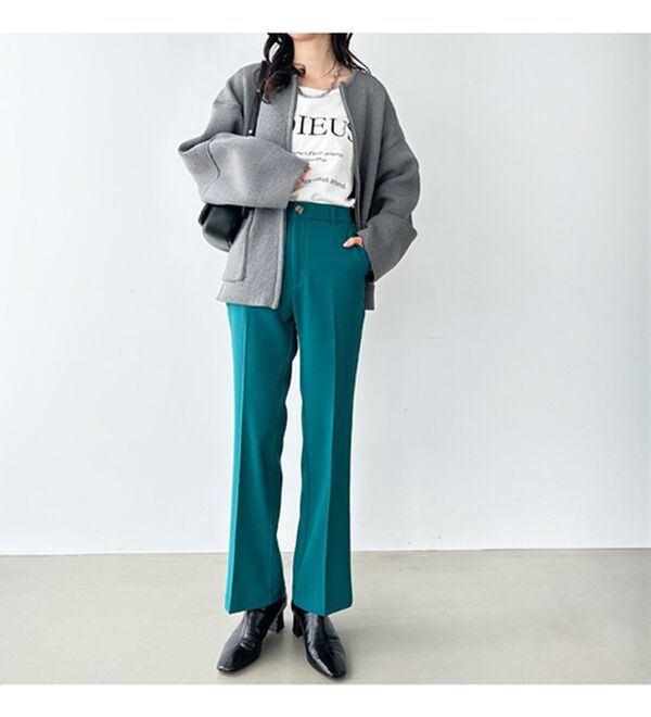 GeeRA（ジーラ）の「楽ちん＆キレイ見え美脚フレアーパンツ（フルレングスパンツ）」｜詳細画像