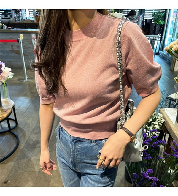 GeeRA（ジーラ）の「ラメパフスリーブニット（ニット・セーター）」｜詳細画像