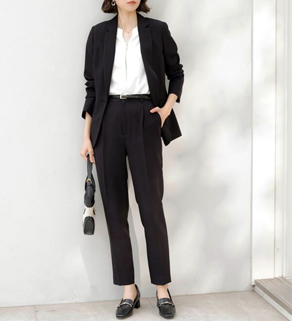 GeeRA（ジーラ）の「【2点セット】選べるボトム！洗えて型くずれしないパンツスーツセット（パンツスーツ）」｜詳細画像