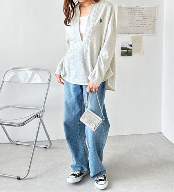 GeeRA（ジーラ）の「【Ｕ．Ｓ．ＰＯＬＯ　ＡＳＳＮ】深Ｖネックプルオーバー（トレーナー・スウェット）」｜詳細画像