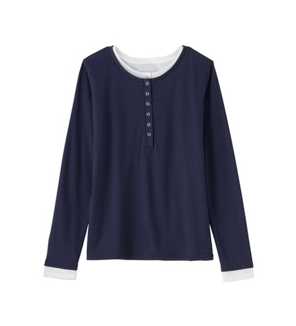 RANAN（ラナン）の「レイヤードヘンリーネックリブTシャツ（カットソー）」｜詳細画像