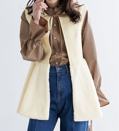 RANAN（ラナン）の「ペプラムファー切替ジレ（ジレ）」