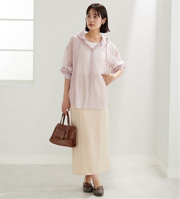 BELLUNA（ベルーナ）の「シアー素材フードデザインシャツジャケット（シャツ）」｜詳細画像