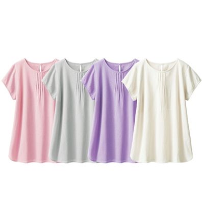 「【４色組】１枚で過ごせる綿１００％楊柳プルオーバー（肌着・インナーウェア）」