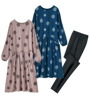 LAVIENNE（ラヴィエンヌ）の「【３点セット】大人可愛いゆったり北欧風ルームワンピ３点セット（パジャマ・ルームウェア）」｜詳細画像