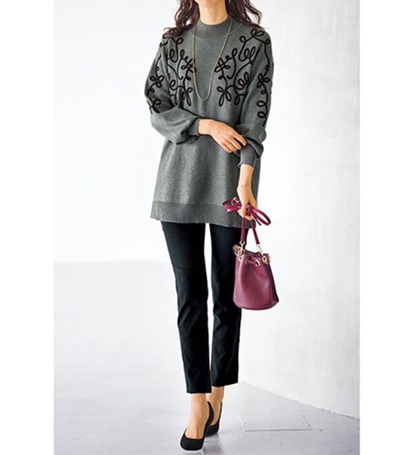 コード刺しゅうデザインニットチュニック - ベルーナ【公式】