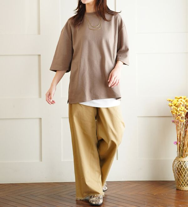 A HAPPY MARILYN（アハッピーマリリン）の「【Ｍ～８Ｌ】名品！「３つのシルエット」と「長袖／半袖」から選べる 綿混 ベーシック Ｔシャツ（Tシャツ）」｜詳細画像