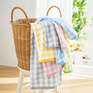 「お買い得チェック柄タオルセット（タオル）」